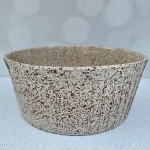 Vintage USA Ovenware EN133 Speckled Brown Stoneware Ribbed Round Baking Dish 9in